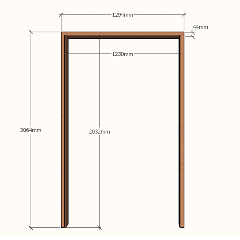 Hardwood Single Door Jamb 1230x2032 - 140mmx44mm