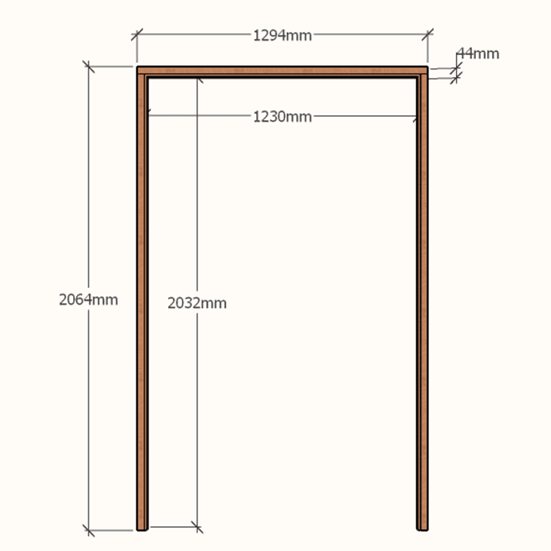 Econo | 1230 Double Door Frame | Profile 44 x 70 | 1230 x 2032