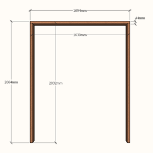 Hardwood Double Door Jamb 1630x2032 - 140mmx44mm