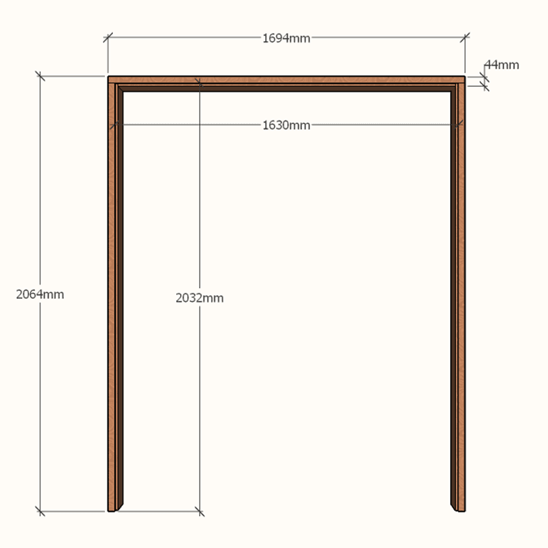 Hardwood Double Door Jamb 1630x2032 - 140mmx44mm