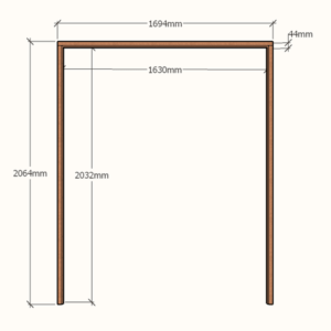 Econo | 1630 Double Door Frame | Profile 44 x 70 | 1630 x 2032