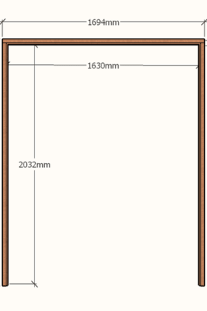 Econo | 1630 Double Door Frame | Profile 44 x 70 | 1630 x 2032