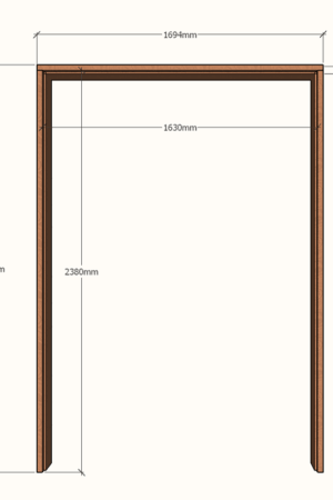 Extra Height Double Door Jamb 1630x2320 - 250mmx44mm