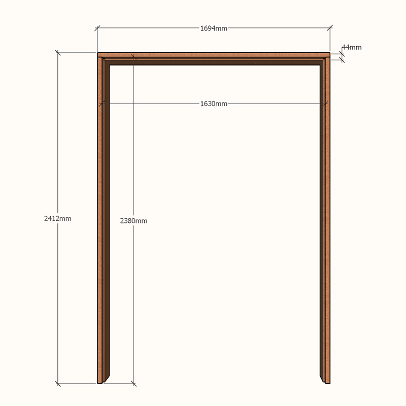 Extra Height Double Door Jamb 1630x2320 - 250mmx44mm