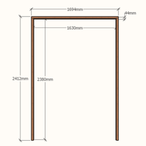 Extra Height Double Door Frame 1630x2320 - 44x70