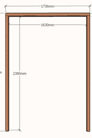 Extra Height Double Door Frame 1630x2320 - 65x90