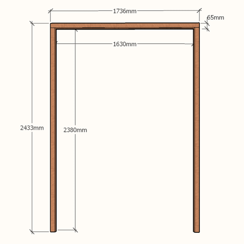 Extra Height Double Door Frame 1630x2320 - 65x90