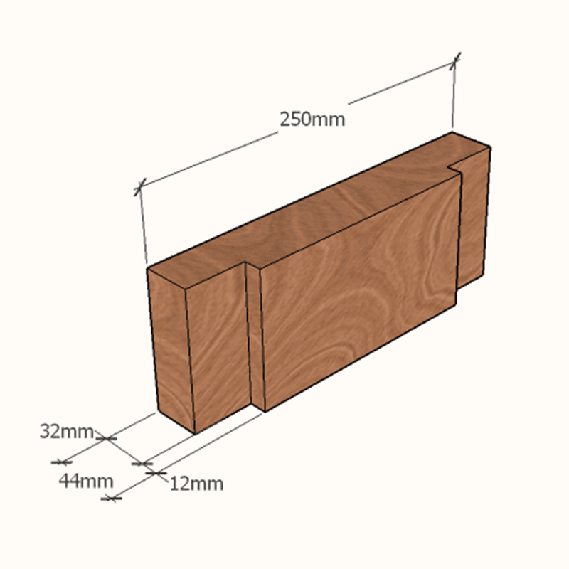 Hardwood Double Door Jamb 1230x2032 - 250mmx44mm - Image 2