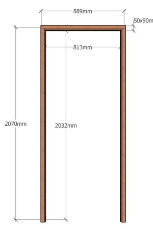 Hardwood | Single Door Frame | Profile 50 x 90 | 813 x 2032