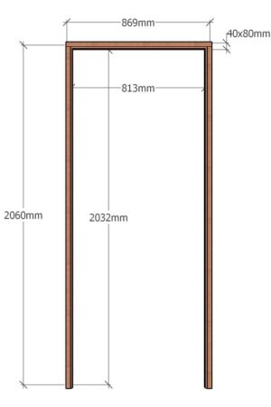 Hardwood | Single Door Frame | Profile 40 x 80 | 813 x 2032