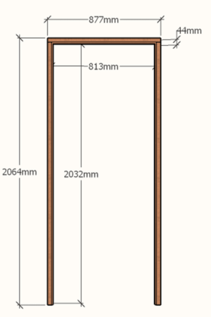 Hardwood Single Door Frame 813x2032 - 44x70
