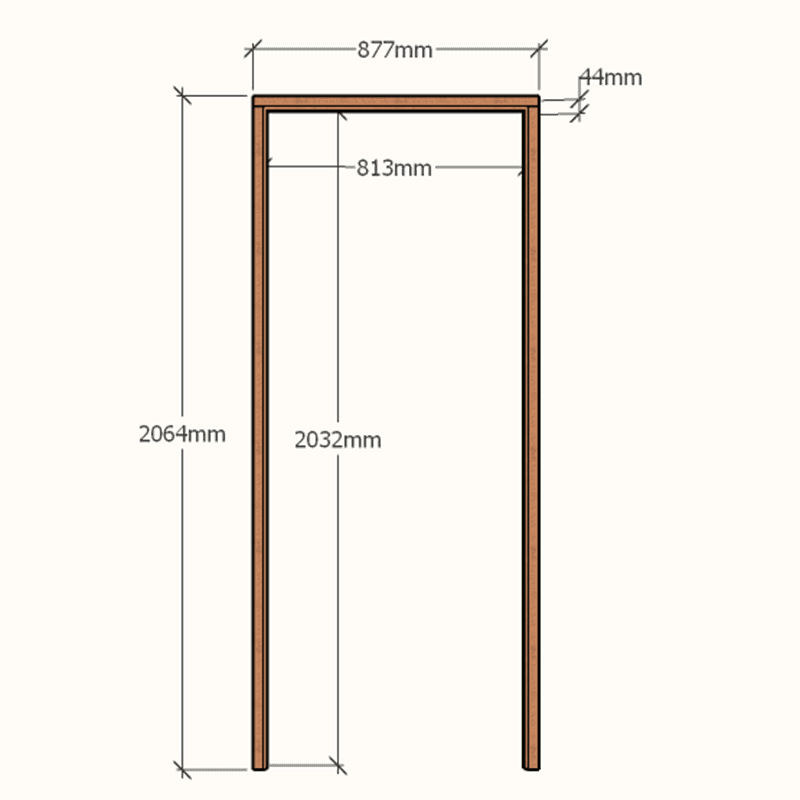 Hardwood | Single Door Frame | Profile 44 x 86 | 813 x 2032