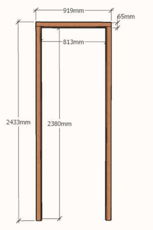 Extra Height Single Door Frame 813x2320 - 65x90