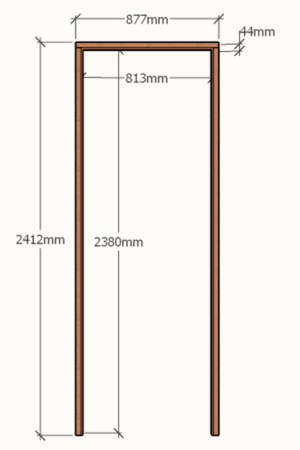 Extra Height Single Door Frame 813x2320 - 44x90