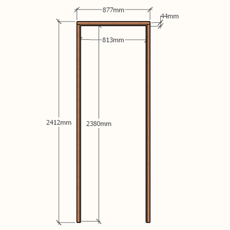 Extra Height Single Door Frame 813x2320 - 44x90