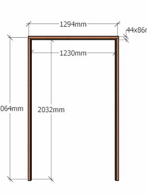 Heavy | 1230 Double Door Frame | Profile 54 x 86 | 1230 x 2032
