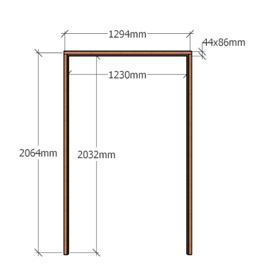 Heavy | 1230 Double Door Frame | Profile 54 x 86 | 1230 x 2032